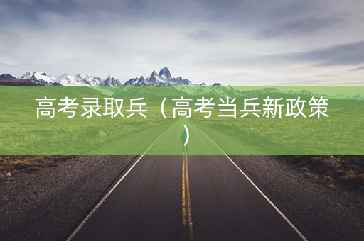 高考录取兵（高考当兵新政策）
