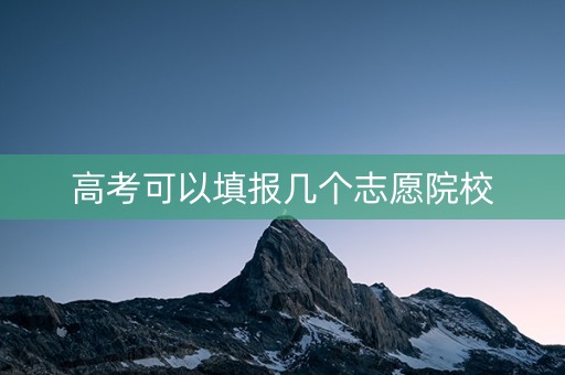 高考可以填报几个志愿院校
