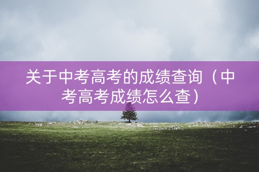 关于中考高考的成绩查询（中考高考成绩怎么查）
