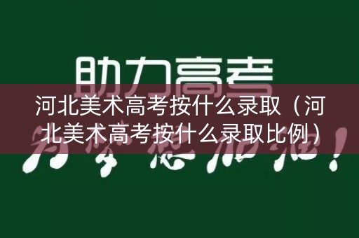 河北美术高考按什么录取（河北美术高考按什么录取比例）