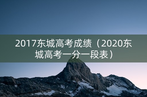2017东城高考成绩（2020东城高考一分一段表）