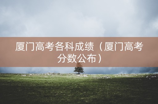 厦门高考各科成绩（厦门高考分数公布）