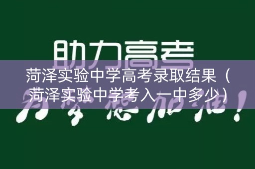 菏泽实验中学高考录取结果（菏泽实验中学考入一中多少）
