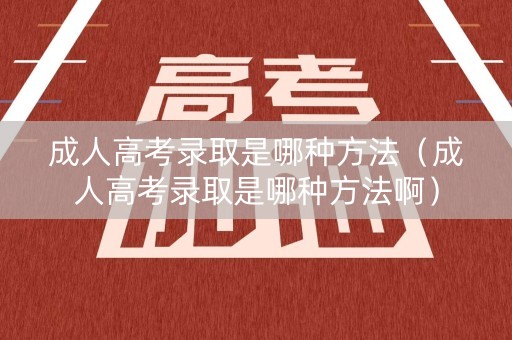 成人高考录取是哪种方法（成人高考录取是哪种方法啊）