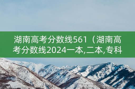 湖南高考分数线561（湖南高考分数线2024一本,二本,专科）