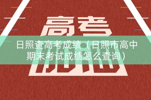 日照查高考成绩（日照市高中期末考试成绩怎么查询）