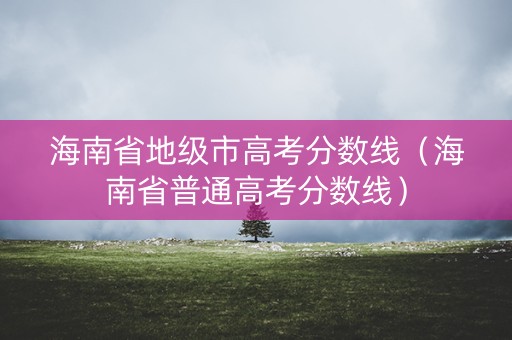 海南省地级市高考分数线（海南省普通高考分数线）