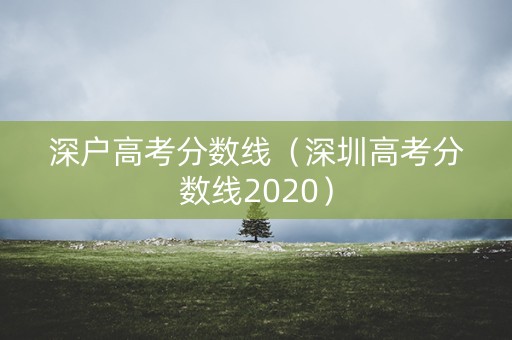 深户高考分数线（深圳高考分数线2020）