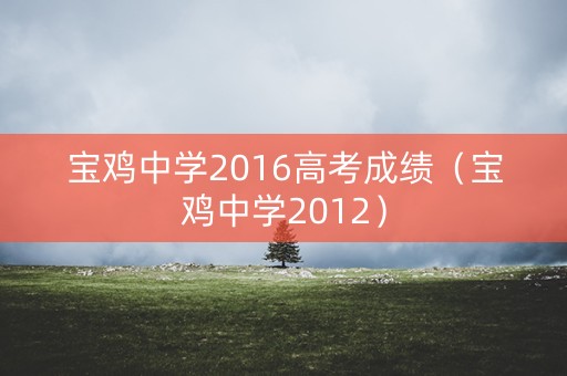 宝鸡中学2016高考成绩（宝鸡中学2012）
