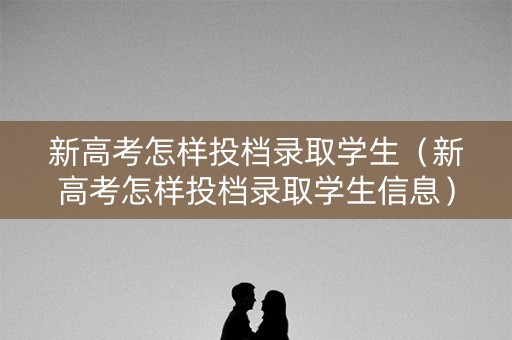 新高考怎样投档录取学生（新高考怎样投档录取学生信息）