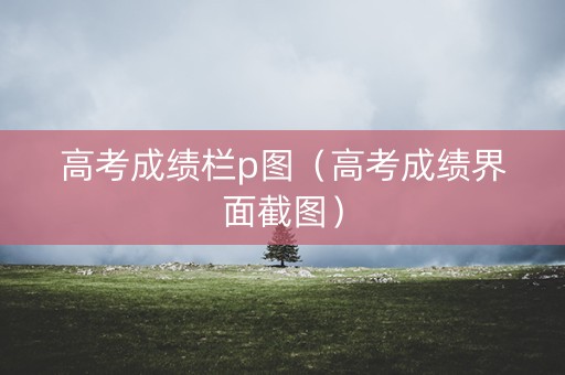 高考成绩栏p图（高考成绩界面截图）