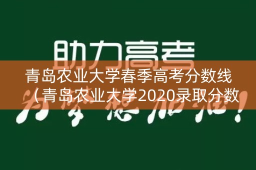 青岛农业大学春季高考分数线（青岛农业大学2020录取分数线预估）