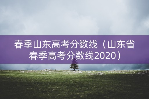 春季山东高考分数线（山东省春季高考分数线2020）