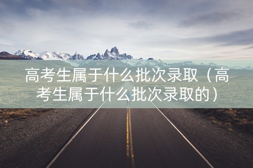 高考生属于什么批次录取（高考生属于什么批次录取的）