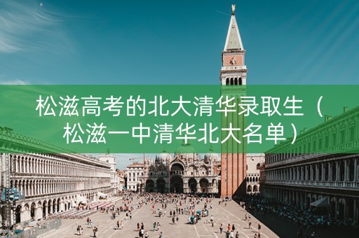 松滋高考的北大清华录取生（松滋一中清华北大名单）