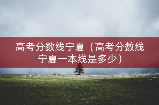 高考分数线宁夏（高考分数线宁夏一本线是多少）