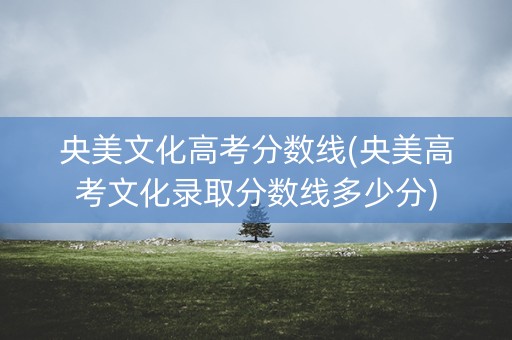 央美文化高考分数线(央美高考文化录取分数线多少分)