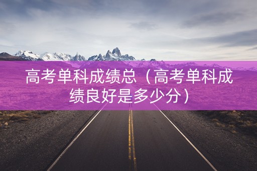 高考单科成绩总（高考单科成绩良好是多少分）