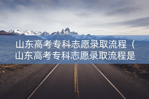 山东高考专科志愿录取流程（山东高考专科志愿录取流程是什么）