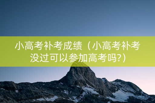 小高考补考成绩（小高考补考没过可以参加高考吗?）