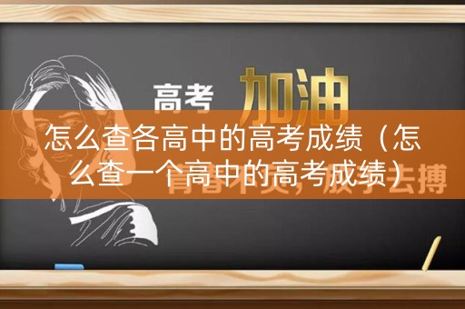 怎么查各高中的高考成绩（怎么查一个高中的高考成绩）