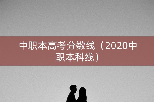 中职本高考分数线（2020中职本科线）