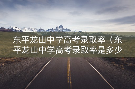 东平龙山中学高考录取率（东平龙山中学高考录取率是多少）