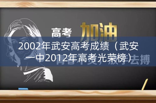 2002年武安高考成绩（武安一中2012年高考光荣榜）