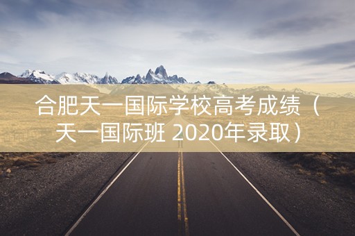 合肥天一国际学校高考成绩（天一国际班 2020年录取）