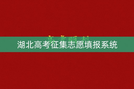 湖北高考征集志愿填报系统 湖北高考征集志愿填报系统