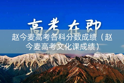 赵今麦高考各科分数成绩（赵今麦高考文化课成绩）