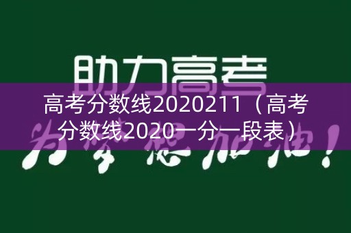 高考分数线2020211（高考分数线2020一分一段表）