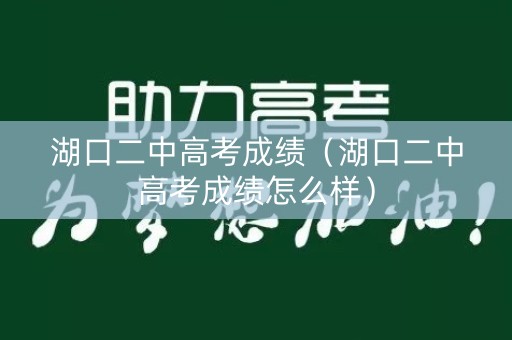湖口二中高考成绩（湖口二中高考成绩怎么样）