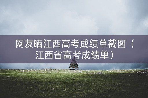 网友晒江西高考成绩单截图（江西省高考成绩单）