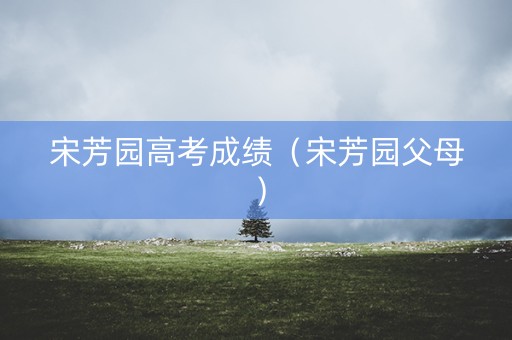 宋芳园高考成绩（宋芳园父母）