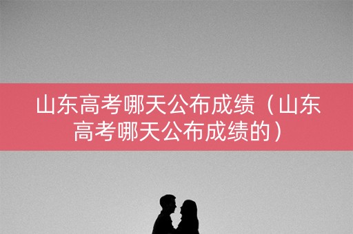 山东高考哪天公布成绩（山东高考哪天公布成绩的）