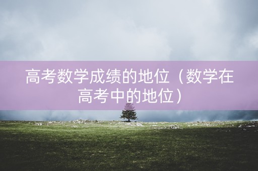 高考数学成绩的地位（数学在高考中的地位）