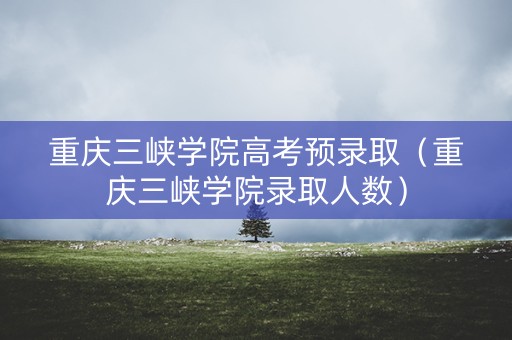 重庆三峡学院高考预录取（重庆三峡学院录取人数）
