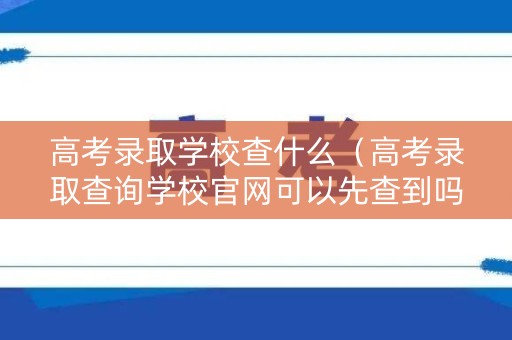 高考录取学校查什么（高考录取查询学校官网可以先查到吗?）