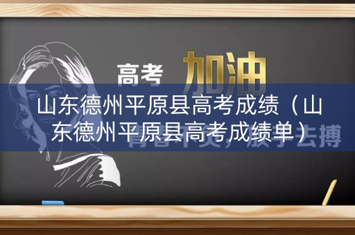 山东德州平原县高考成绩（山东德州平原县高考成绩单）