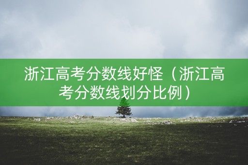 浙江高考分数线好怪（浙江高考分数线划分比例）