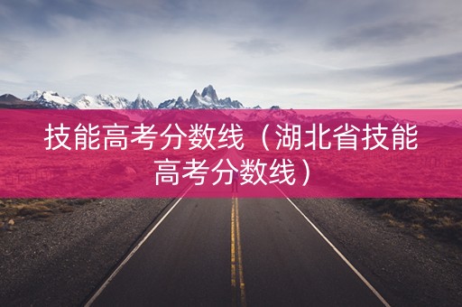 技能高考分数线（湖北省技能高考分数线）
