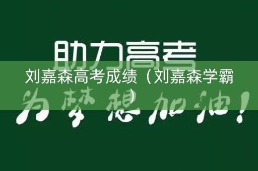 刘嘉森高考成绩（刘嘉森学霸）