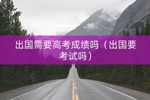 出国需要高考成绩吗（出国要考试吗）