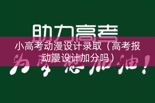 小高考动漫设计录取（高考报动漫设计加分吗）
