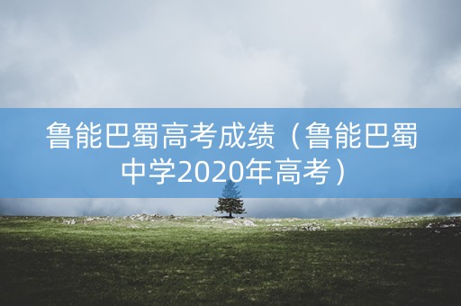 鲁能巴蜀高考成绩（鲁能巴蜀中学2020年高考）