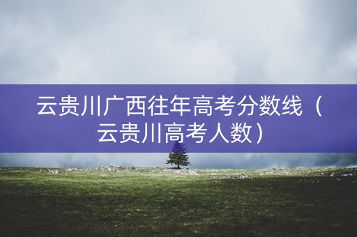 云贵川广西往年高考分数线（云贵川高考人数）