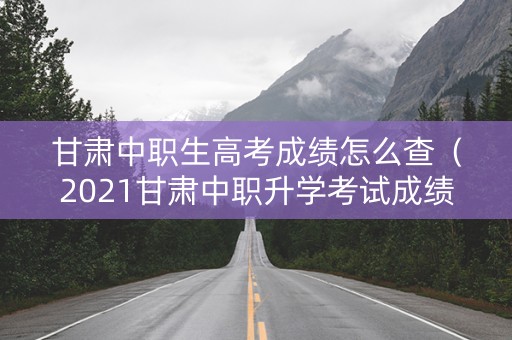 甘肃中职生高考成绩怎么查（2021甘肃中职升学考试成绩查询）