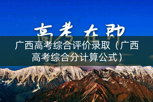 广西高考综合评价录取（广西高考综合分计算公式）