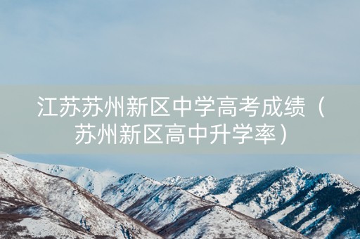 江苏苏州新区中学高考成绩（苏州新区高中升学率）